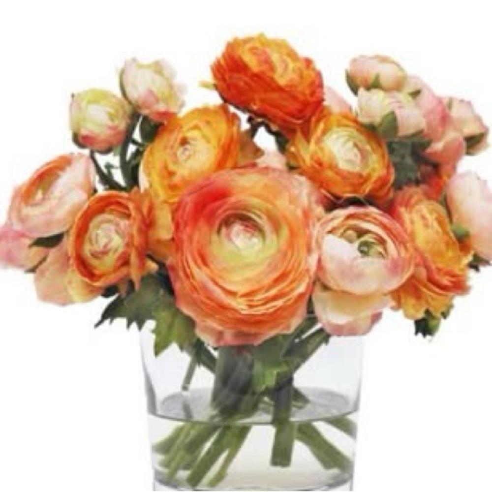 Pottery Barn 1: Faux Ranunculus / flower 💐 Bouquet  NWT - Picture 3 of 11